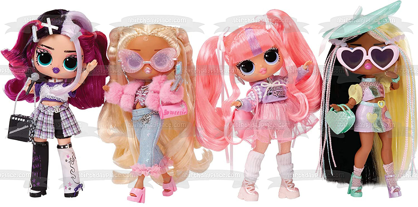 LOL. Surprise Tweens Jenny Rox Ali Dance Olivia Flutter Darcy Blush Edible Cake Topper Image ABPID57084