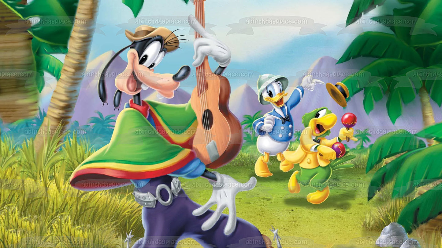 Saludos Amigos Goofy y Donald Duck Edible Cake Topper Imagen ABPID57112 