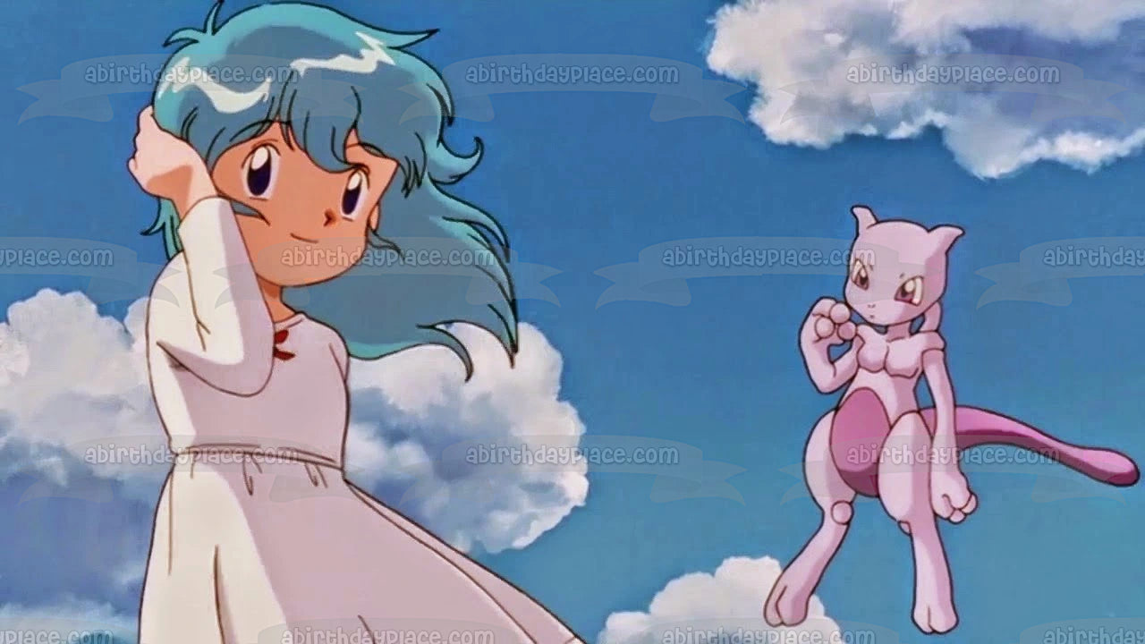 La película Pokémon: Secretos de la jungla Imagen de decoración comestible para tarta de Ambertwo y Mewtwo ABPID57131 