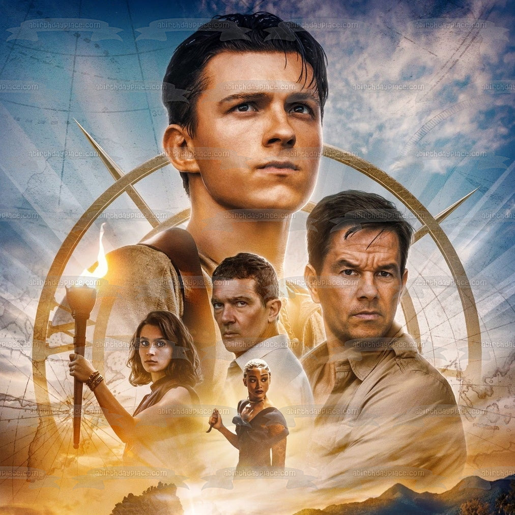 Imagen comestible para decoración de tarta de Uncharted Nathan Victor y Chloe ABPID57141 