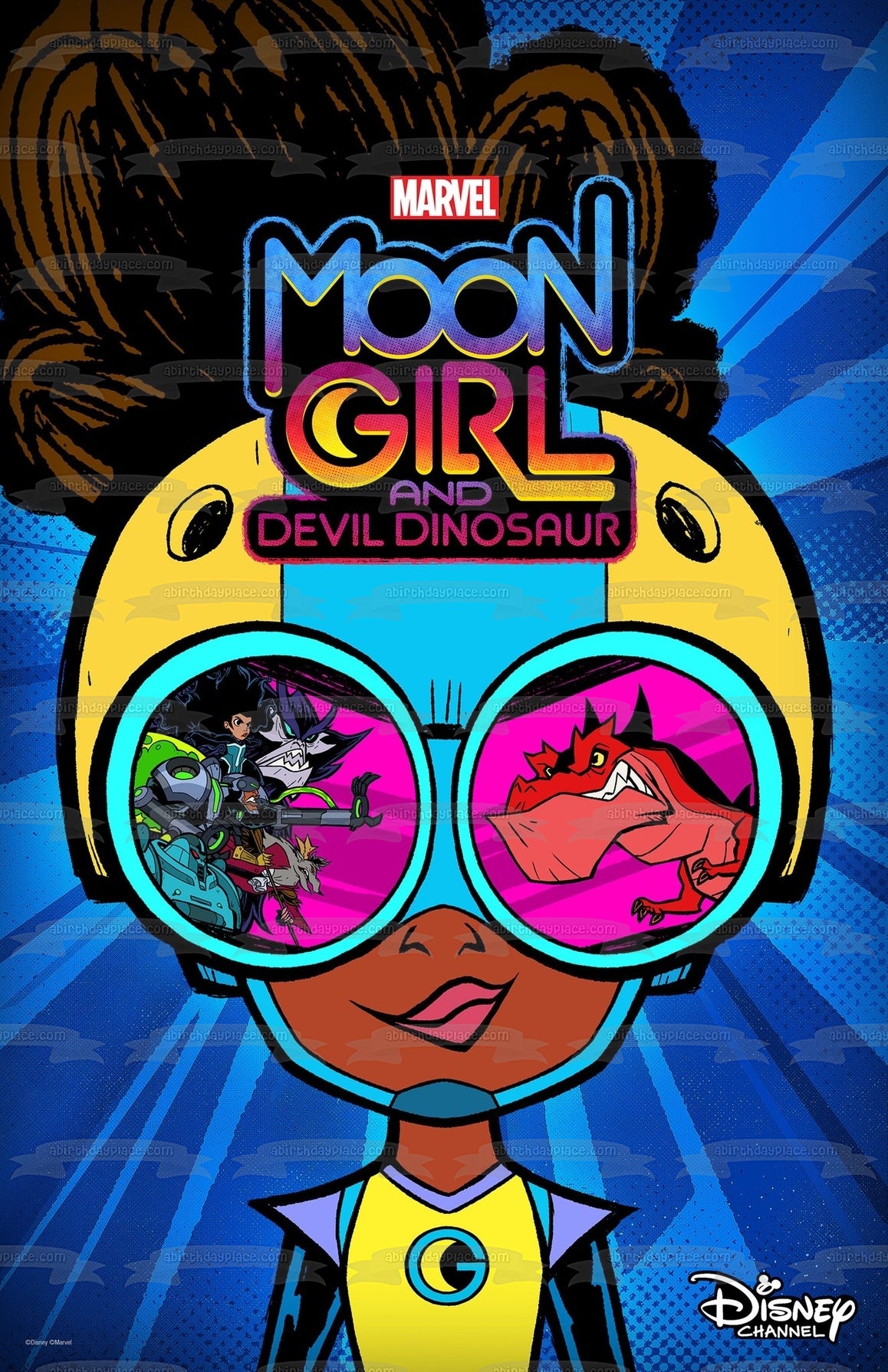 Moon Girl and Devil Dinosaur  Lunella and Devil Dinosaur Edible Cake Topper Image ABPID57175