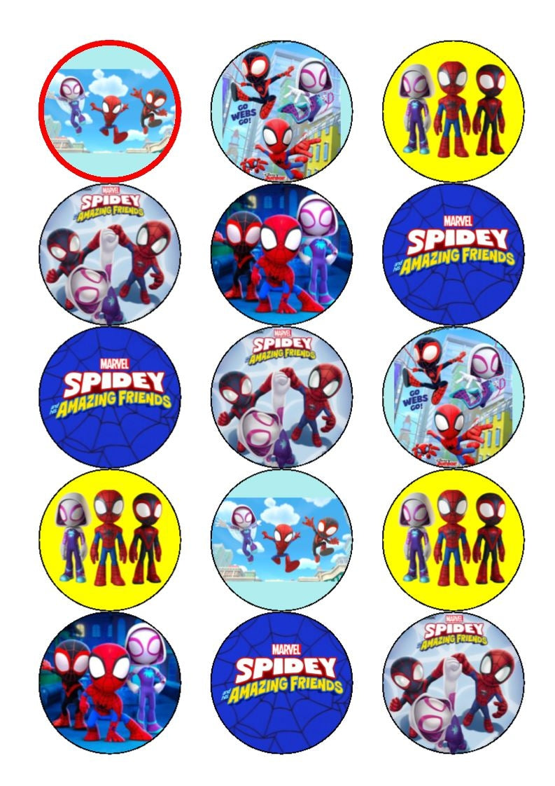 Spidey Amazing Friends Spider-Gwen Spin Edible Cupcake Topper Images ABPID57193
