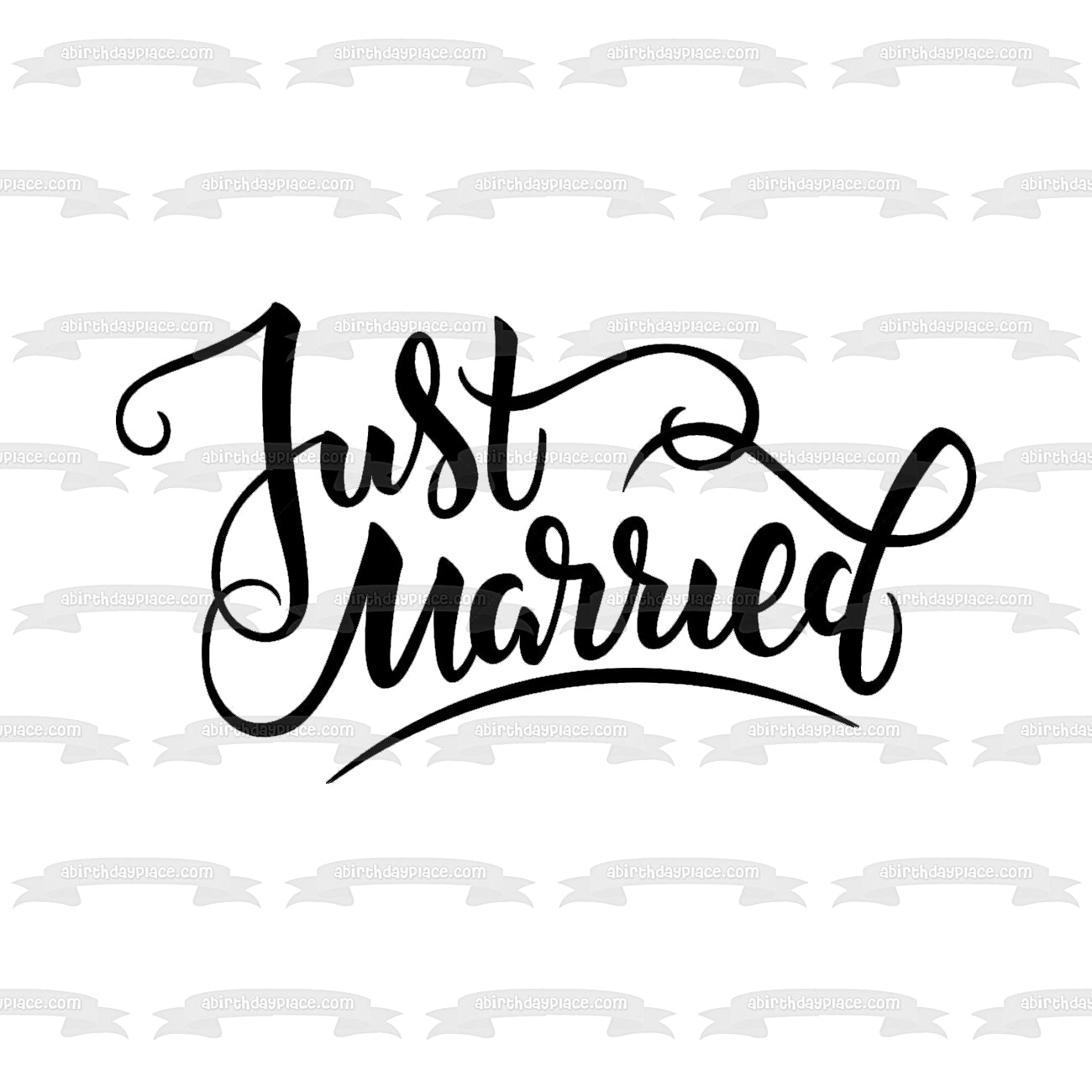 Wedding Day Just Married Edible Cake Topper Image ABPID57207