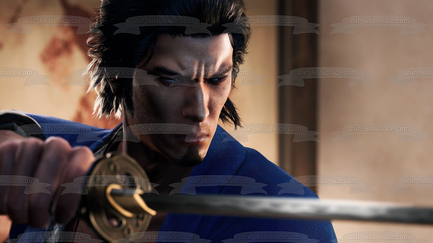 Yakuza como un dragón con un personaje jugable y su espada Imagen comestible para decoración de tarta ABPID57292 