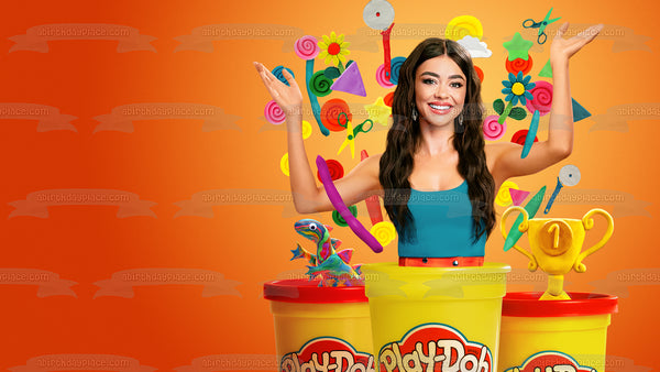 Play-Doh Squished Sarah Hyland Edible Cake Topper Image ABPID57312