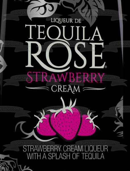 Tequila Rose Strawberry Cream Label Edible Cake Topper Image ABPID57332