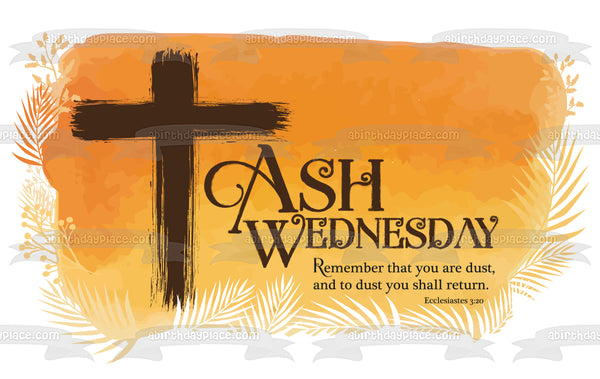 Ash Wednesday with a Cross Edible Cake Topper Image ABPID57344
