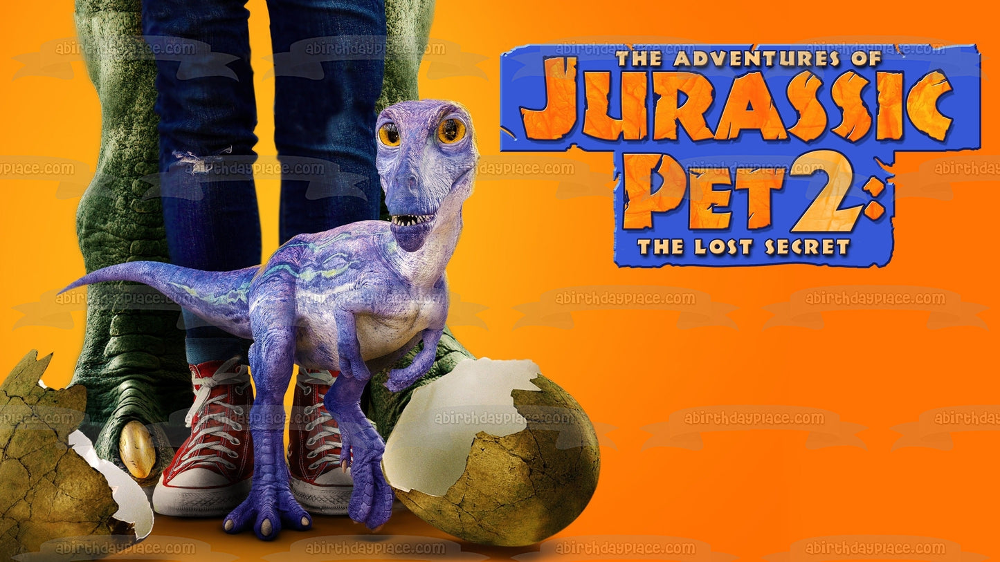Las aventuras de Jurassic Pet: El dinosaurio bebé secreto perdido Imagen de decoración comestible para tarta ABPID57392 