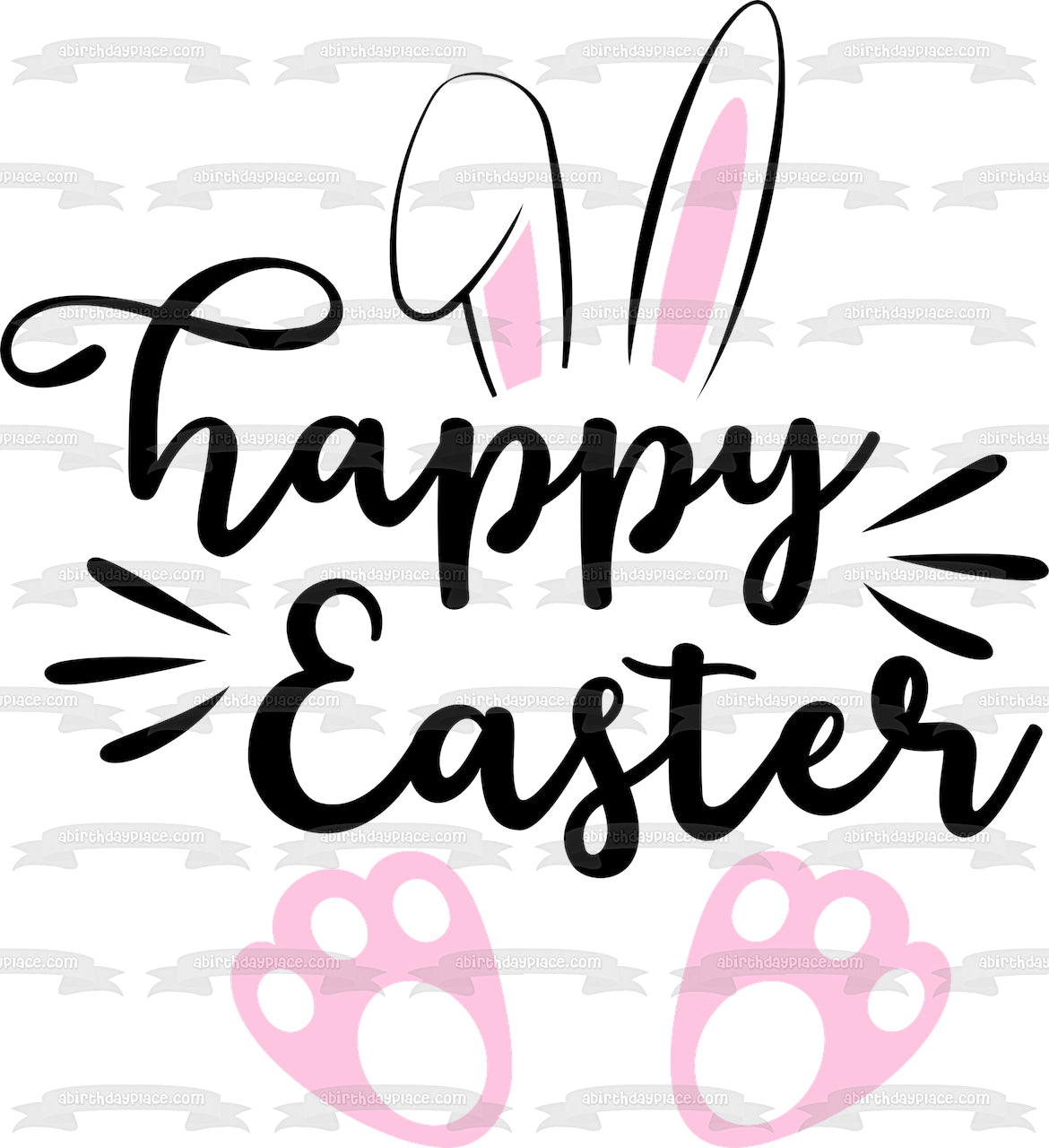 Happy Easter Easter Bunny Edible Cake Topper Image ABPID57456