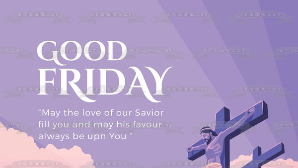 Good Friday Purple Crosses Edible Cake Topper Image ABPID57459