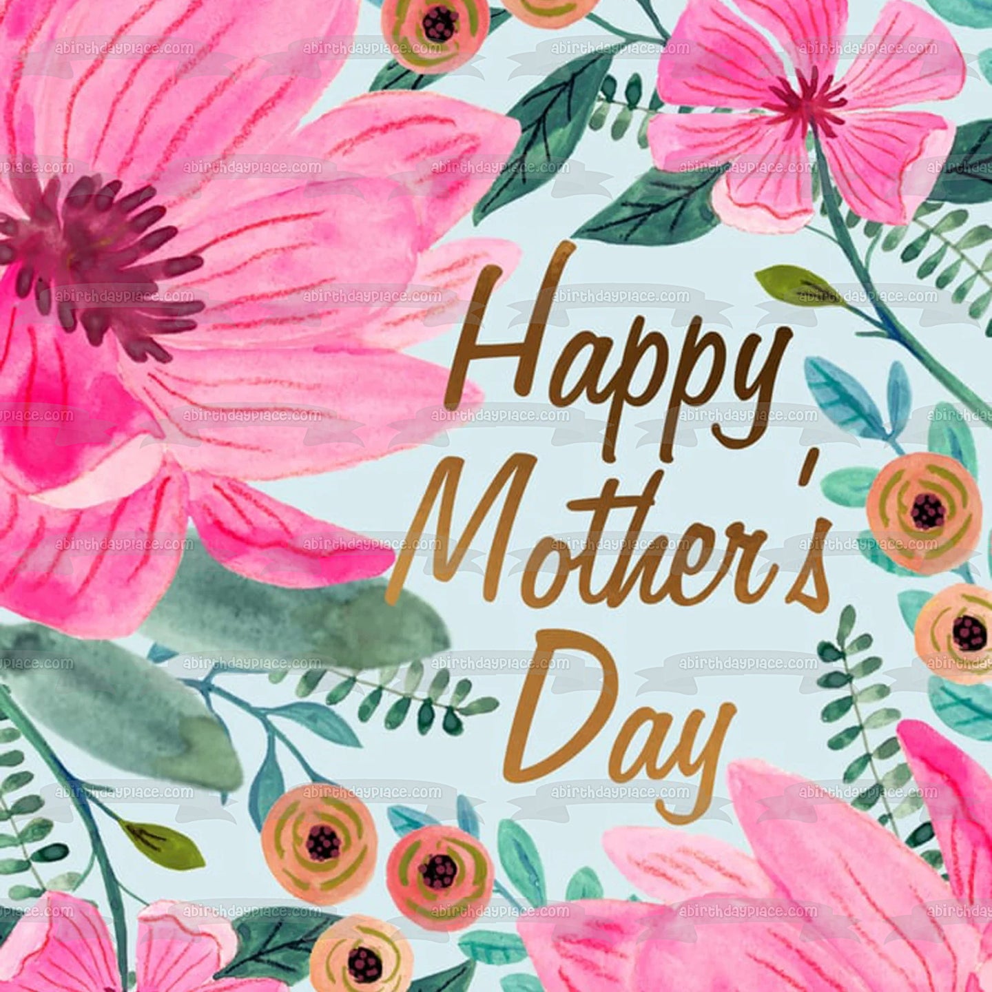 Feliz día de la madre flores coloridas decoración comestible para tarta imagen ABPID57471 