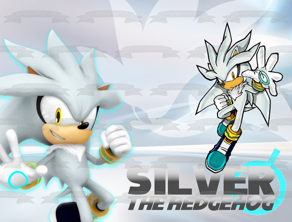 Silver the Hedgehog Customizable Edible Cake Topper Image ABPID57508