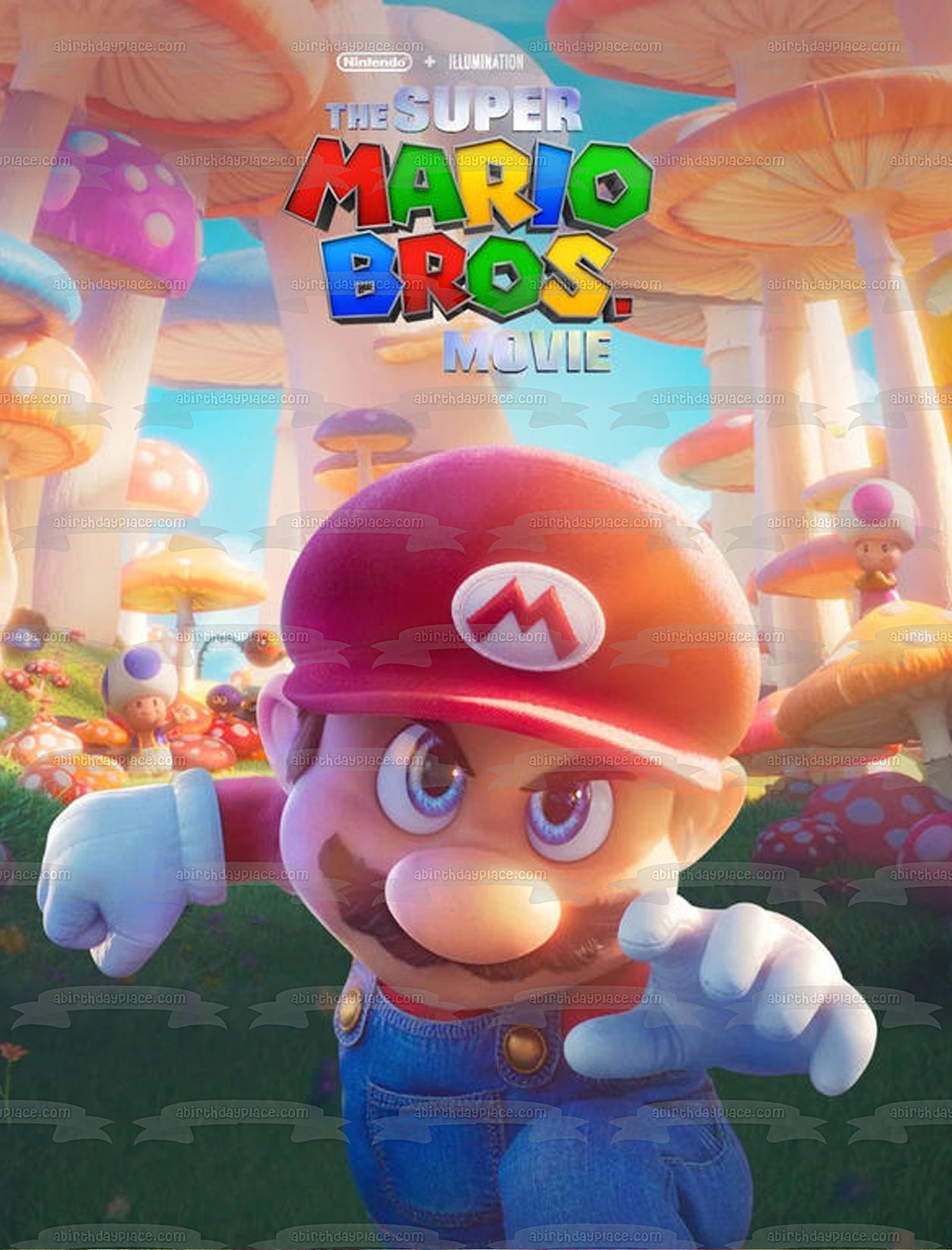 Decoración comestible para tarta de la película Super Mario Bros. Imagen ABPID57632 