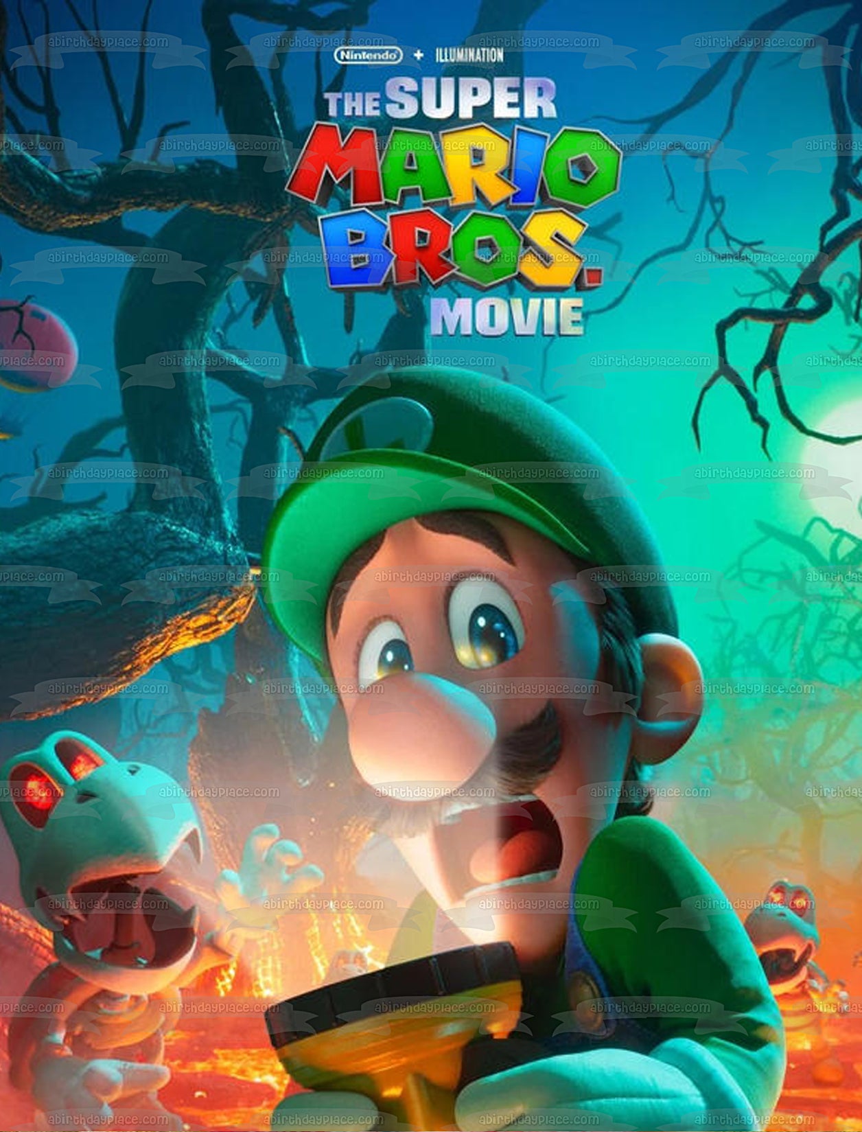 Decoración comestible para tarta con Luigi de la película Super Mario Bros. Imagen ABPID57639 