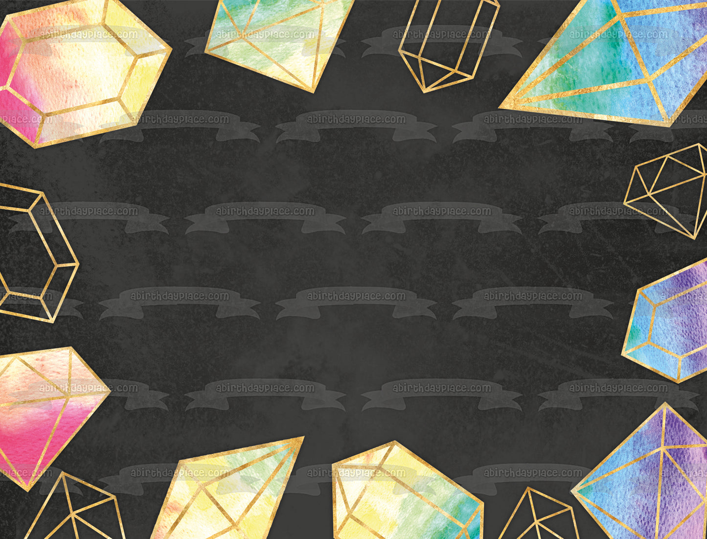 Gemstones Edible Cake Topper Image ABPID57672