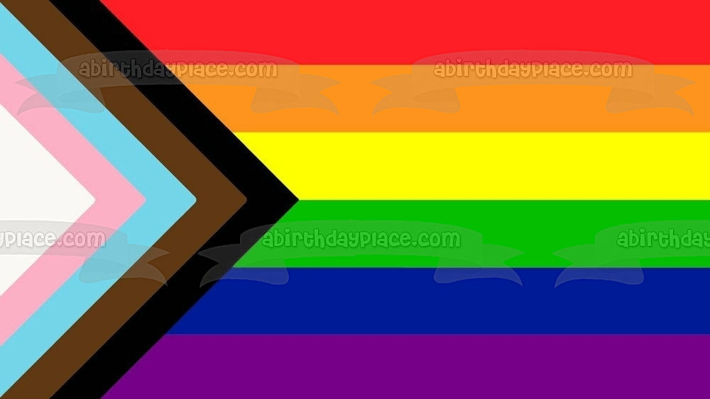 Imagen comestible para tarta con bandera Lgbtqia del mes del orgullo feliz ABPID57680 