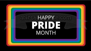 Imagen comestible para decoración de tarta del Mes del Orgullo feliz ABPID57684 