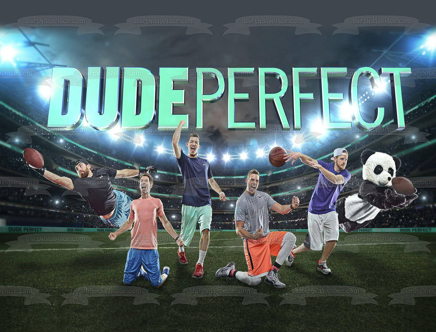 Dude Perfect Tyler Beard Toney Cory Coby Cotton Garrett Purple Hoser Hilbert Cody Tall Guy Jones Edible Cake Topper Image ABPID57690