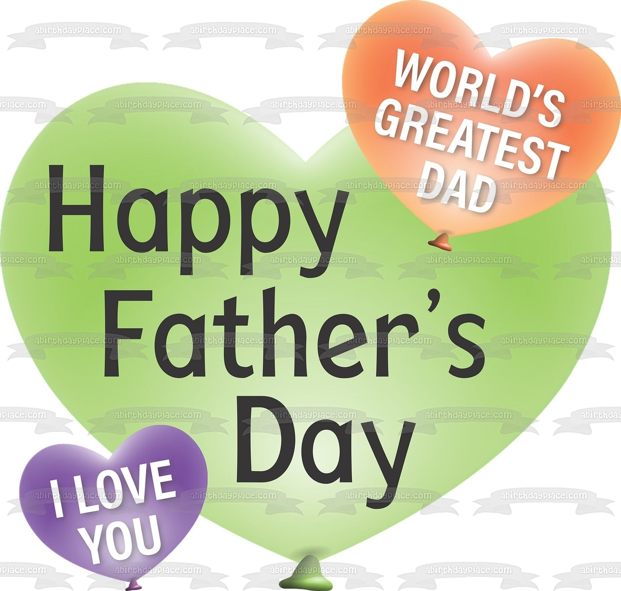 Feliz día del padre "El papá más grande del mundo" "Te amo" Imagen comestible para decoración de tarta ABPID57703