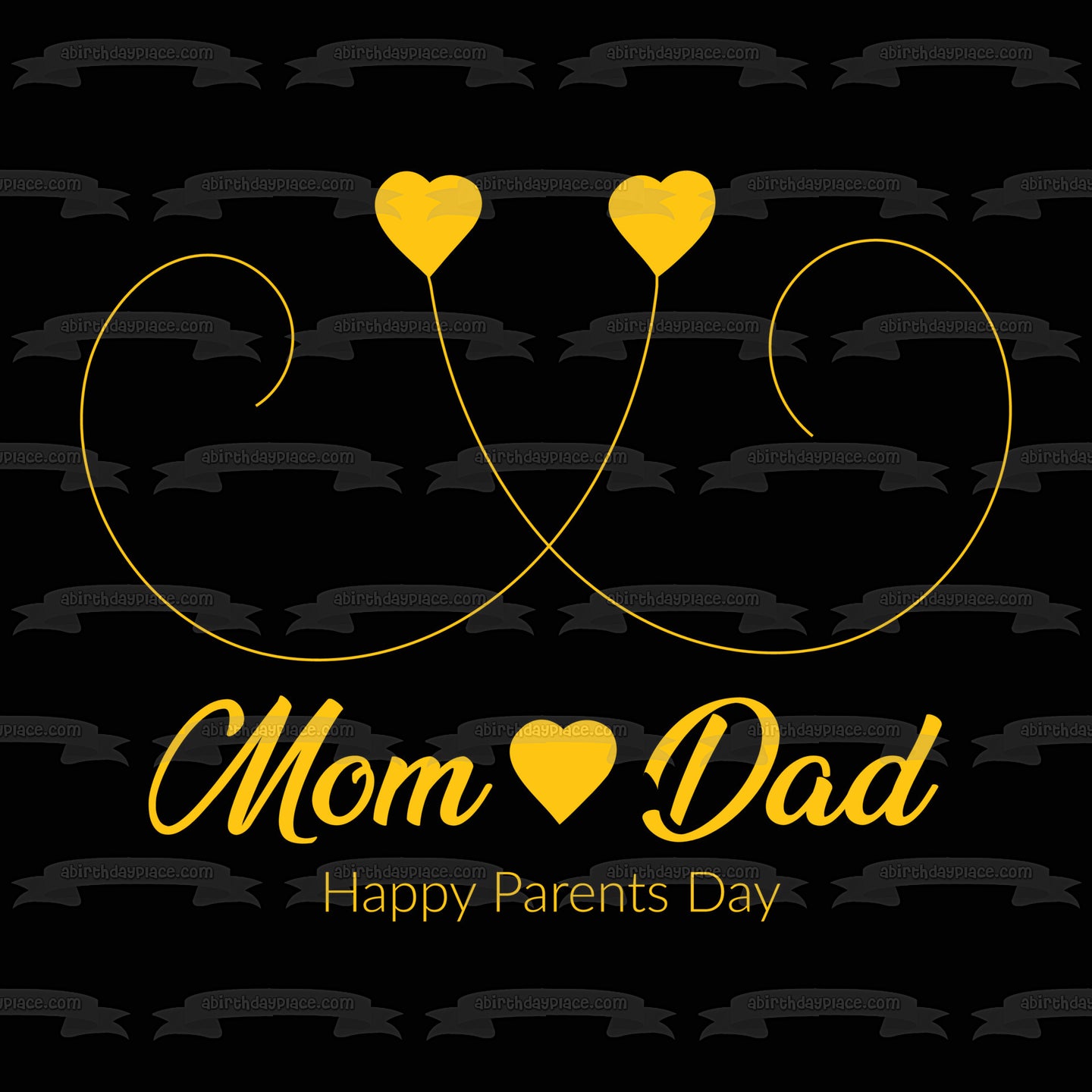 Imagen de decoración comestible para tarta feliz día de los padres de mamá y papá ABPID57704 