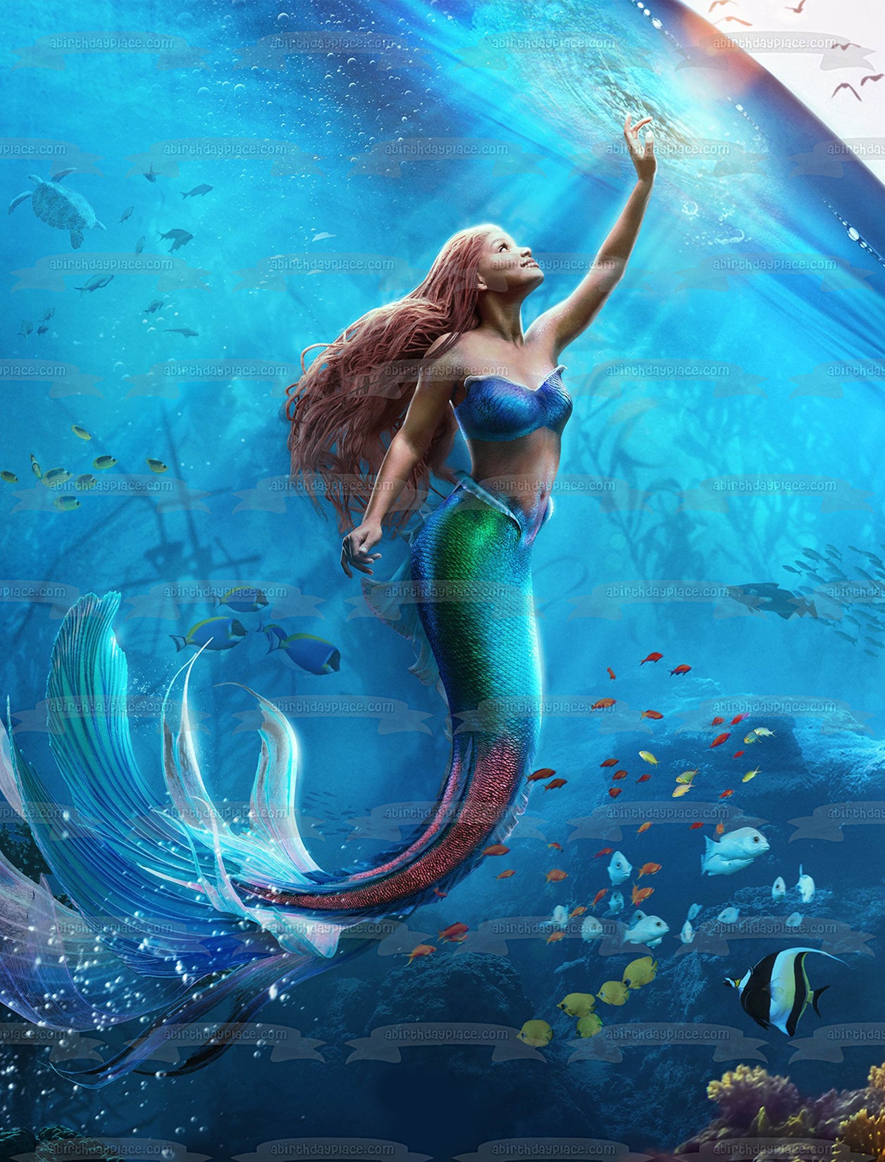 The Little Mermaid Ariel Seascape Edible Cake Topper Image ABPID57735