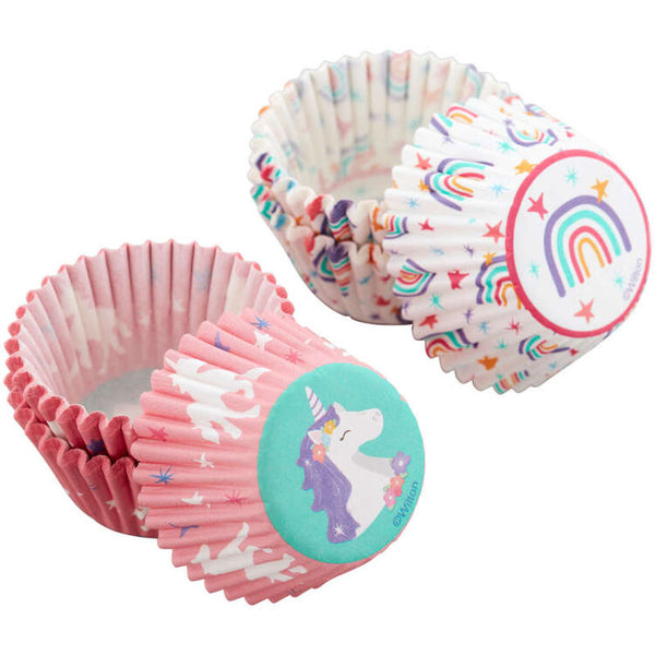 Unicorn and Rainbow Mini Cupcake Liners, 100-Count