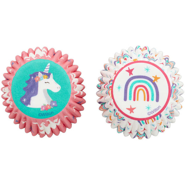 Unicorn and Rainbow Mini Cupcake Liners, 100-Count