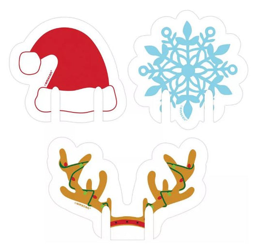 Adorno para bebidas navideñas, surtido, 24 u.