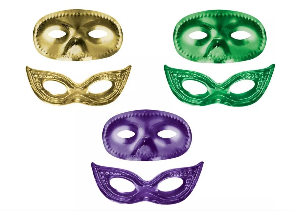 Mardi Gras Metallic Masks