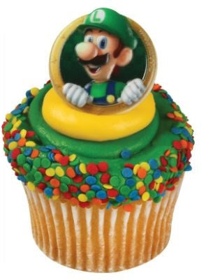 Super Mario™ Luigi Cupcake Rings (12 Pieces, Luigi only)