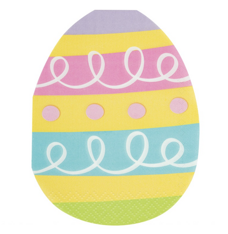 Eggcellent Easter Egg Shaped Napkins, 16ct