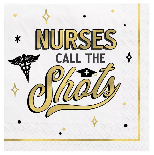Nurses Call The Shots Plates and Napkins, 60pcs