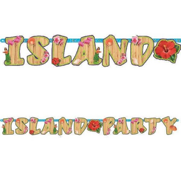 Club Luau Illustrated Letter Banner, 1ct