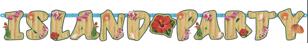 Club Luau Illustrated Letter Banner, 1ct