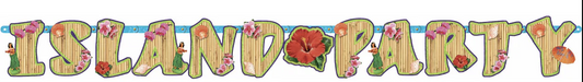 Club Luau Illustrated Letter Banner, 1ct