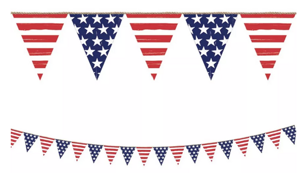 Stars and Stripes Plastic Pennant Banner, 1ct