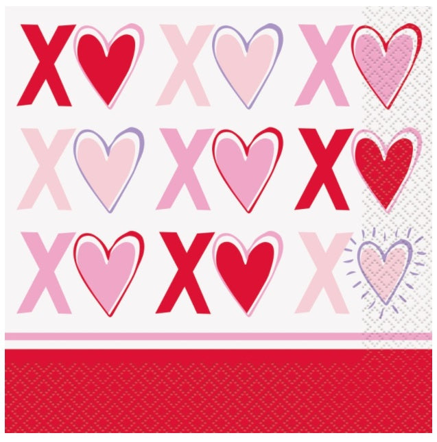 Sparkling Hearts Luncheon Napkins, 16ct