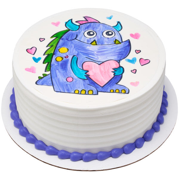 Paintable Monster Hugs Edible Cake Topper Image