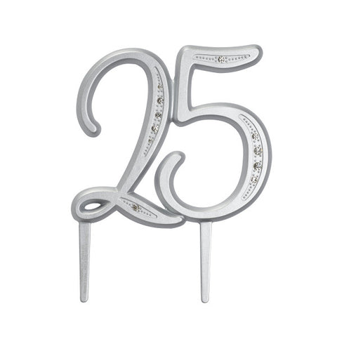 A Birthday Place - Cake Toppers - "25" Diamond Milestone Monogram