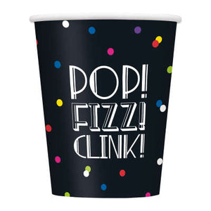 Neon Dots New Years 9oz Paper Cups, 8ct