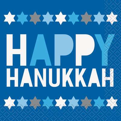 Starry Hanukkah Beverage Napkins, 16ct