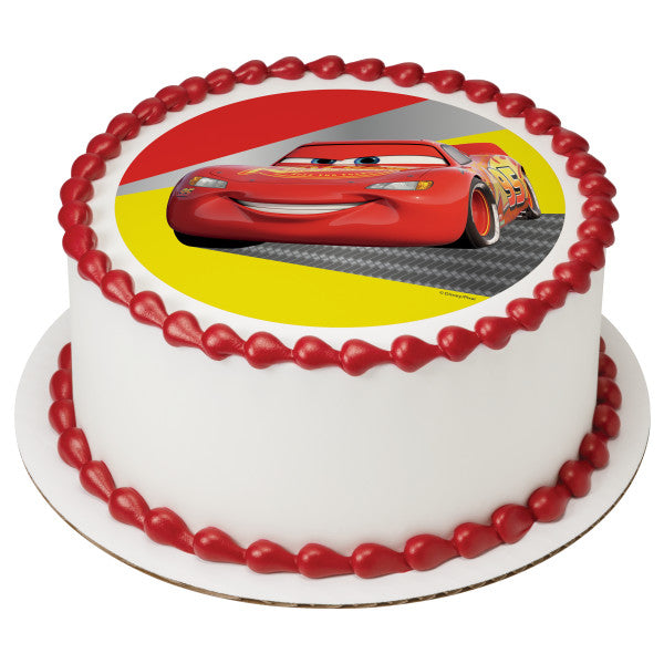 Disney and Pixar Cars Lightning McQueen Edible Cake Topper Image