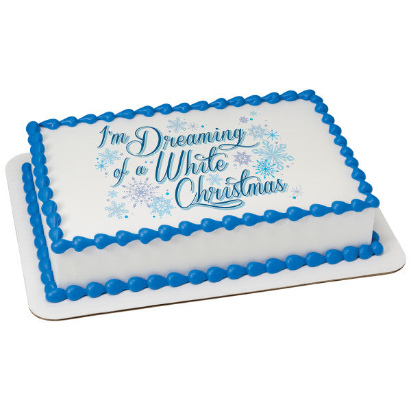 A Birthday Place - Cake Toppers - Dreaming of a White Christmas Edible Cake Topper Image