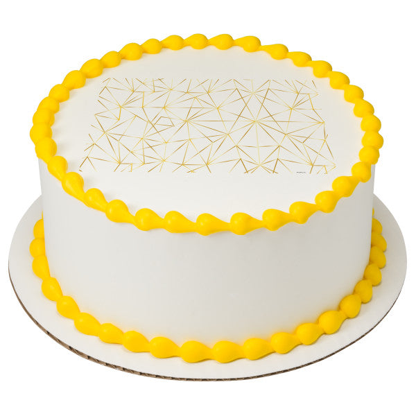 Gold Cracked Glass Edible Cake Topper Image