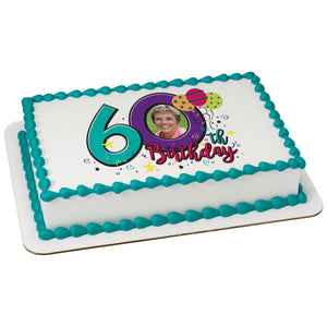 Happy 60th Birthday Edible Caker Topper Frame