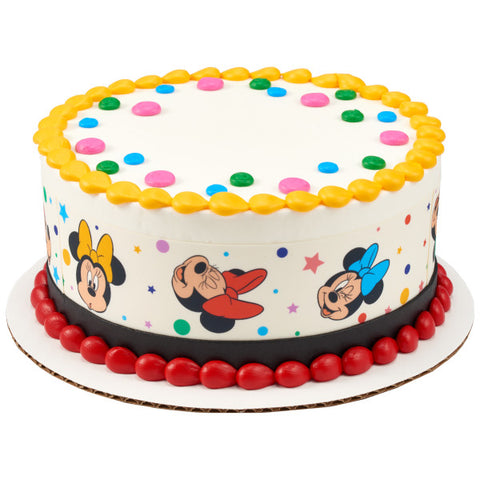 Minnie Mouse Dots and Stars Edible Cake Topper Image Strips