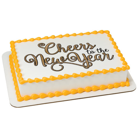 A Birthday Place - Cake Toppers - Cheers to the New Year! Edible Cake Topper Image
