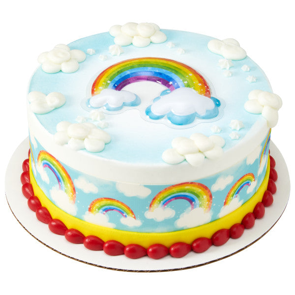 Rainbow with Clouds Edible Cake Topper Image Strips