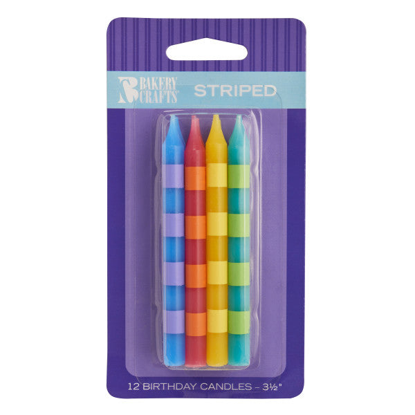 A Birthday Place - Cake Toppers - Primary Stripes Candles