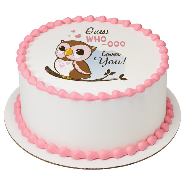 Guess Who-ooo Loves You Edible Cake Topper Image